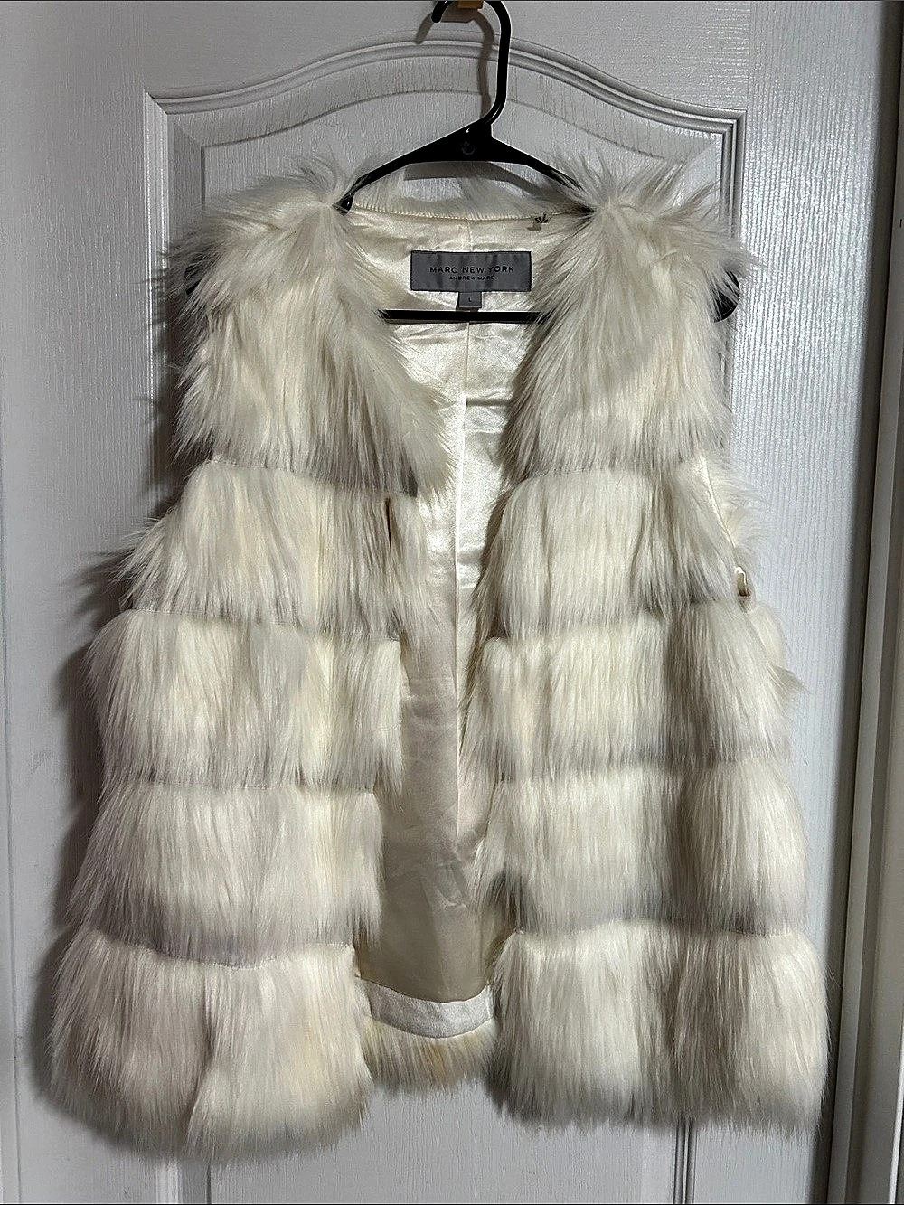 Marc New York Faux Fur Vest in White Size Large
